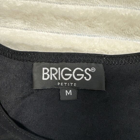 Briggs Womens Black Tshirt Size Petite Medium - Picture 2 of 7